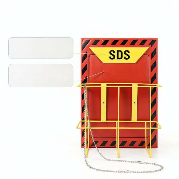 MSDS SDS Binder Lontcs Yellow 3 Inch Heavy Duty Wall Station Rack-2