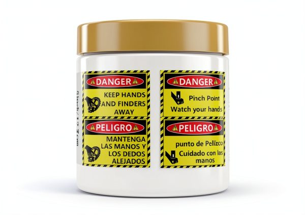10Pcs Bilingual Danger Pinch Point Watch Your Hands Stickers and Keep Hands And Fingers Away Stickers 5x3.5 inch Warning Labels Safety Label Decals Danger Warning Sign Sticker for Workplace-4