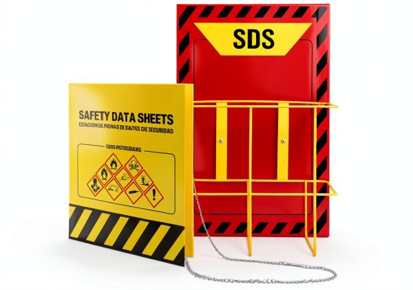 MSDS SDS Binder Lontcs Yellow 3 Inch Heavy Duty Wall Station Rack-5