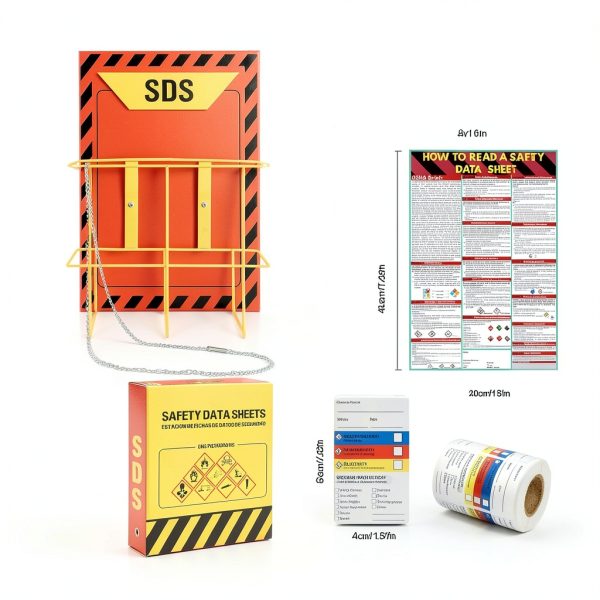 MSDS SDS Binder Lontcs Yellow 3 Inch Heavy Duty Wall Station Rack-1