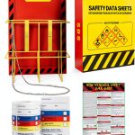 MSDS SDS Binder Lontcs Yellow 3 Inch Heavy Duty Wall Station Rack-0