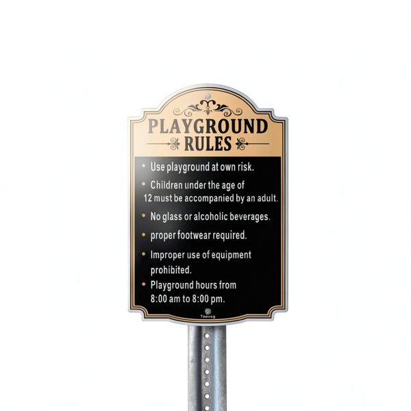 PLAYGROUND RULES，playground signs,kids,children adult Safety Traffic Sign,12 x 18 Inches Metal Reflective Sturdy Rust Aluminum Weatherproof Easy to Install Outdoor，2 Pack-6