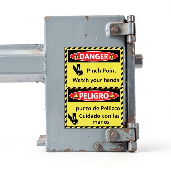 10Pcs Bilingual Danger Pinch Point Watch Your Hands Stickers and Keep Hands And Fingers Away Stickers 5x3.5 inch Warning Labels Safety Label Decals Danger Warning Sign Sticker for Workplace-3