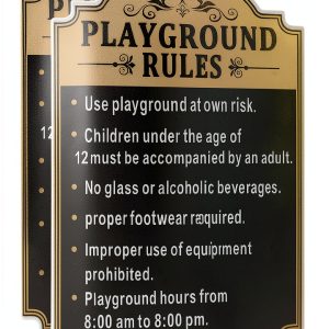 PLAYGROUND RULES，playground signs,kids,children adult Safety Traffic Sign,12 x 18 Inches Metal Reflective Sturdy Rust Aluminum Weatherproof Easy to Install Outdoor，2 Pack-0