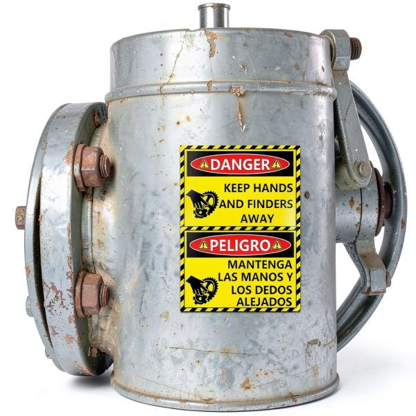 10Pcs Bilingual Danger Pinch Point Watch Your Hands Stickers and Keep Hands And Fingers Away Stickers 5x3.5 inch Warning Labels Safety Label Decals Danger Warning Sign Sticker for Workplace-2
