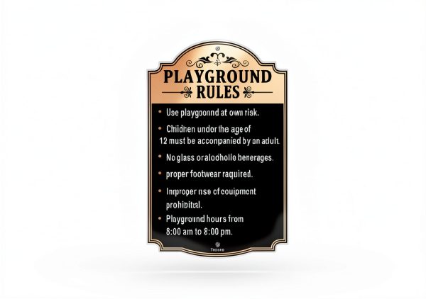 PLAYGROUND RULES，playground signs,kids,children adult Safety Traffic Sign,12 x 18 Inches Metal Reflective Sturdy Rust Aluminum Weatherproof Easy to Install Outdoor，2 Pack-3