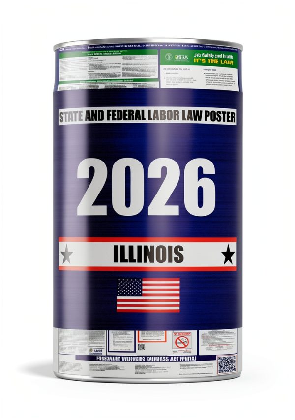 Illinois Labor Law Poster 2026 – COMPLIANCE ASSISTANCE 20x36 Sign-0