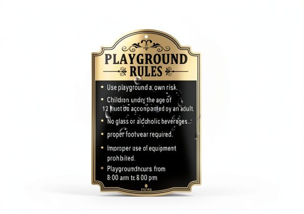 PLAYGROUND RULES，playground signs,kids,children adult Safety Traffic Sign,12 x 18 Inches Metal Reflective Sturdy Rust Aluminum Weatherproof Easy to Install Outdoor，2 Pack-4