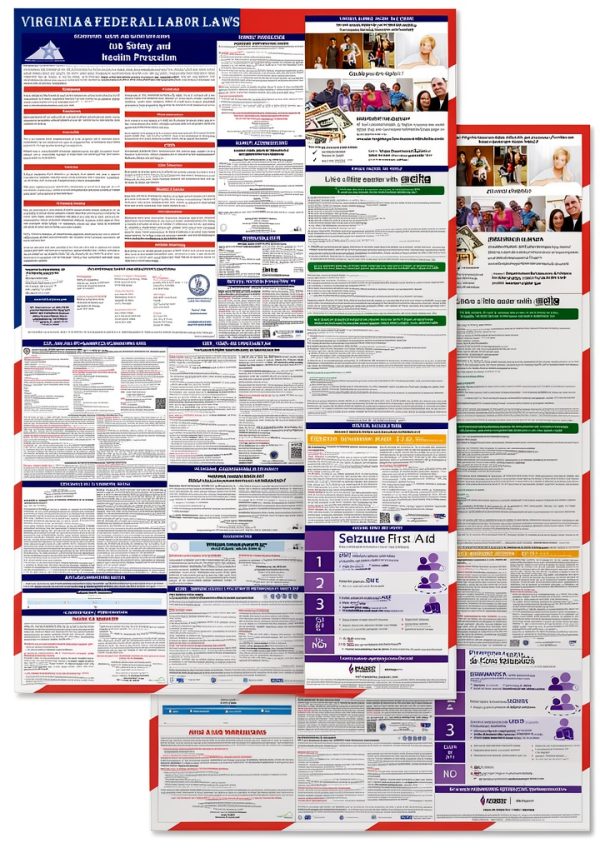 Virginia Labor Laws Poster – ZLODEPIP Laminated 24x36 2‑Pack Bilingual-1